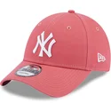 petten-gebogen-roze-verstelbaar-9forty-league-essential-van-new-york-yankees-mlb-van-new-era