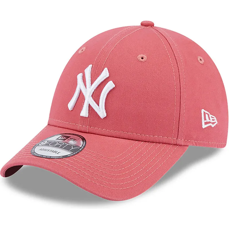 petten-gebogen-roze-verstelbaar-9forty-league-essential-van-new-york-yankees-mlb-van-new-era