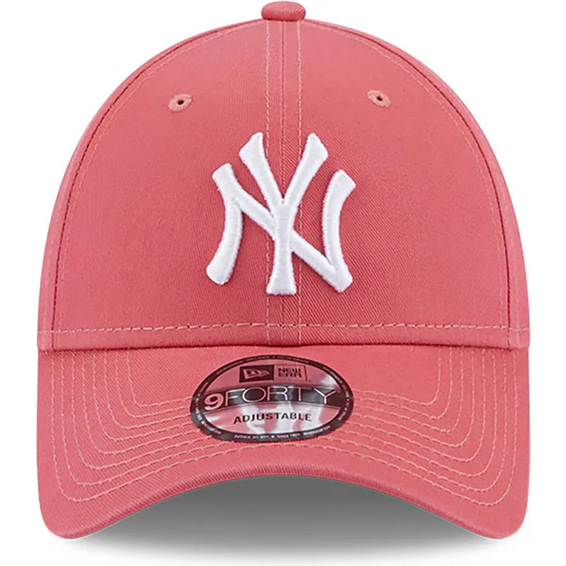 petten-gebogen-roze-verstelbaar-9forty-league-essential-van-new-york-yankees-mlb-van-new-era