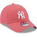 petten-gebogen-roze-verstelbaar-9forty-league-essential-van-new-york-yankees-mlb-van-new-era