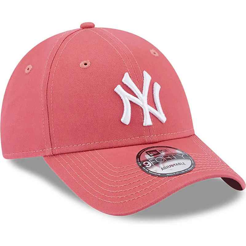 petten-gebogen-roze-verstelbaar-9forty-league-essential-van-new-york-yankees-mlb-van-new-era