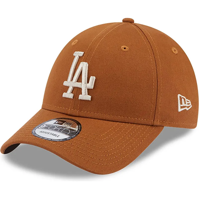petten-gebogen-bruin-verstelbaar-9forty-league-essential-van-los-angeles-dodgers-mlb-van-new-era