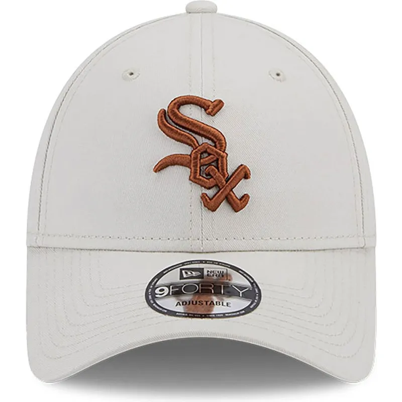 petten-gebogen-beige-verstelbaar-9forty-league-essential-van-chicago-white-sox-mlb-van-new-era