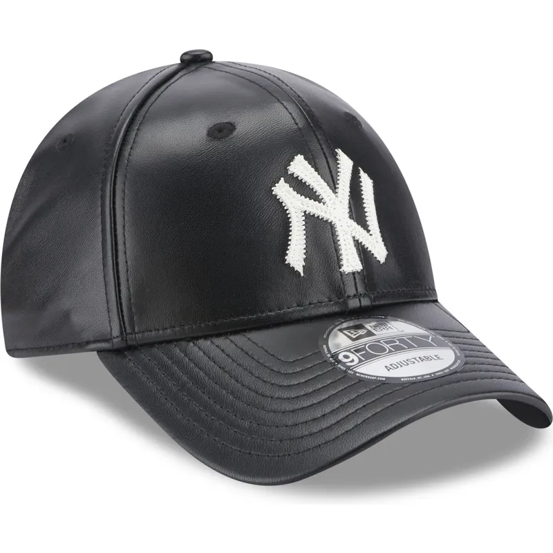 petten-gebogen-zwart-verstelbaar-9forty-leather-van-new-york-yankees-mlb-van-new-era