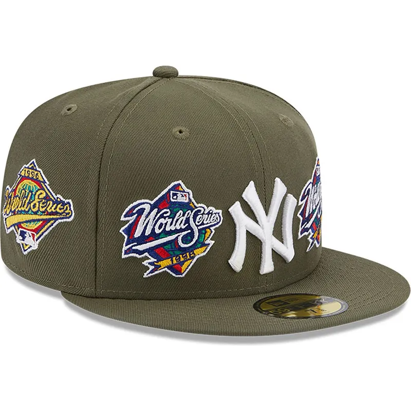 petten-plat-groen-fitted-59fifty-world-series-van-new-york-yankees-mlb-van-new-era petten-plat-groen-fitted-59fifty-world-series-van-new-york-yankees-mlb-van-new-era