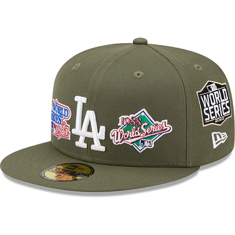 petten-plat-groen-fitted-59fifty-world-series-van-los-angeles-dodgers-mlb-van-new-era