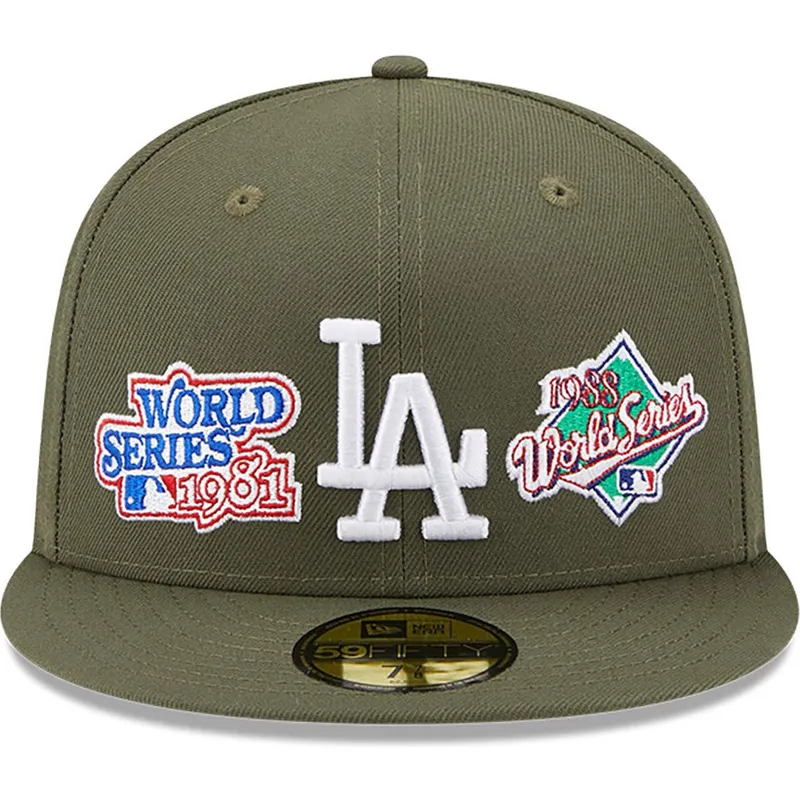 petten-plat-groen-fitted-59fifty-world-series-van-los-angeles-dodgers-mlb-van-new-era