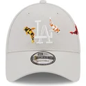 petten-gebogen-beige-verstelbaar-9forty-koi-fish-van-los-angeles-dodgers-mlb-van-new-era