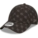 petten-gebogen-zwart-verstelbaar-9forty-monogram-van-new-york-yankees-mlb-van-new-era
