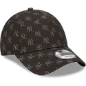 petten-gebogen-zwart-verstelbaar-9forty-monogram-van-new-york-yankees-mlb-van-new-era