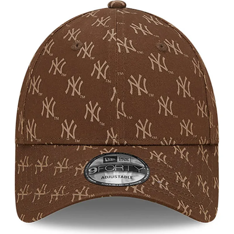 petten-gebogen-bruin-verstelbaar-9forty-monogram-van-new-york-yankees-mlb-van-new-era