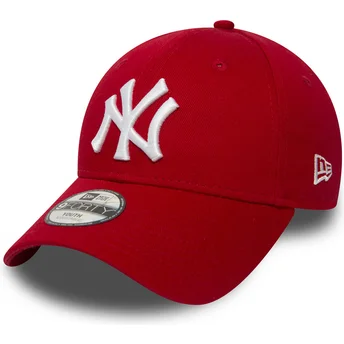 Petten gebogen rood verstelbaar voor kinderen 9FORTY Essential van New York Yankees MLB van New Era