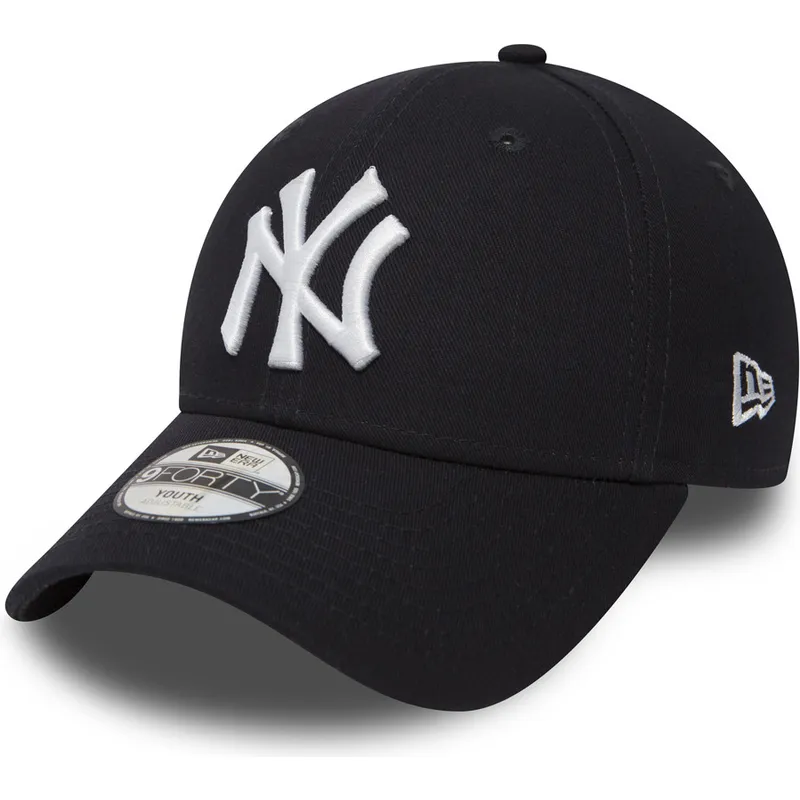 petten-gebogen-marineblauw-verstelbaar-voor-kinderen-9forty-essential-van-new-york-yankees-mlb-van-new-era