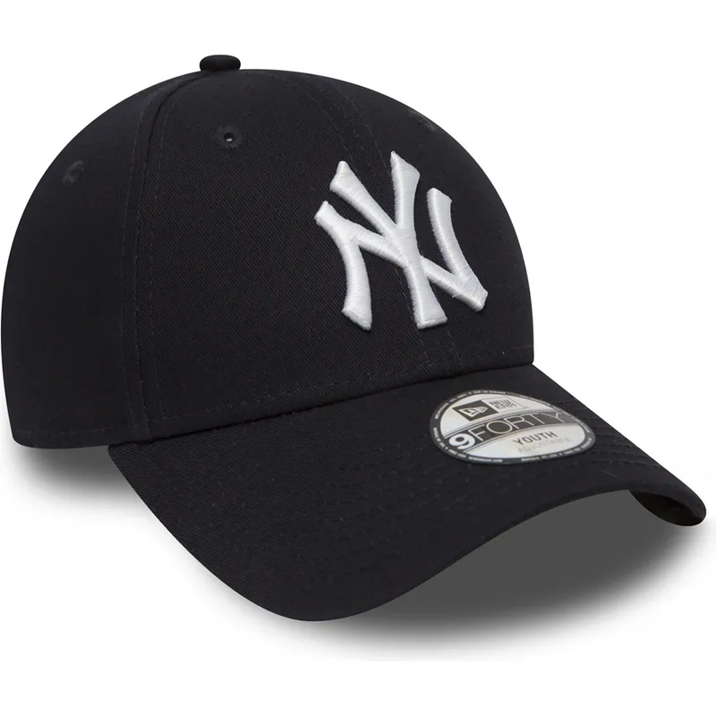 petten-gebogen-marineblauw-verstelbaar-voor-kinderen-9forty-essential-van-new-york-yankees-mlb-van-new-era