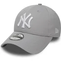 petten-gebogen-grijs-verstelbaar-voor-kinderen-9forty-essential-van-new-york-yankees-mlb-van-new-era