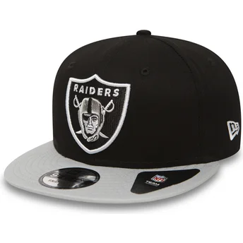 petten-plat-grijs-snapback-9fifty-cotton-block-van-las-vegas-raiders-nfl-van-new-era
