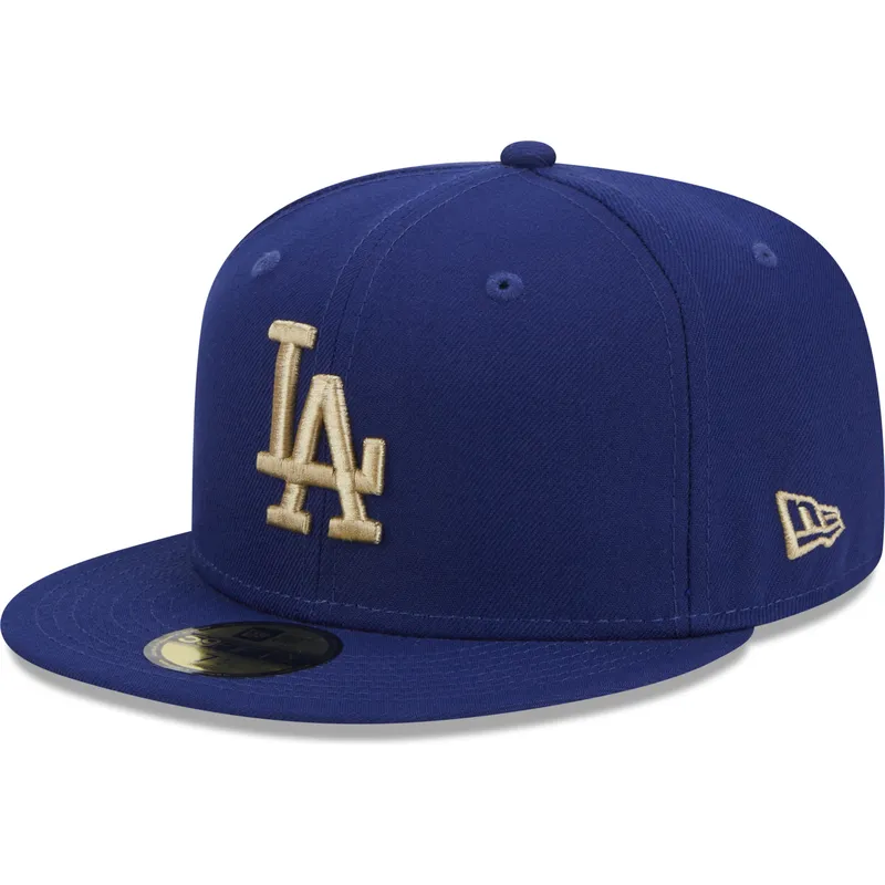 petten-plat-blauw-fitted-59fifty-laurel-sidepatch-van-los-angeles-dodgers-mlb-van-new-era