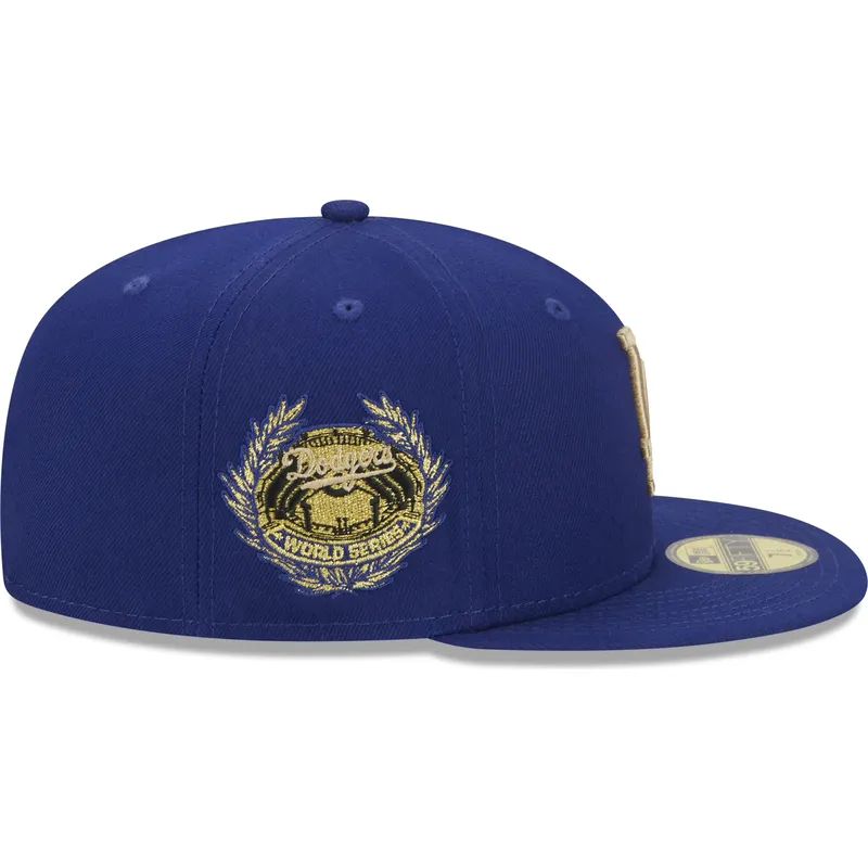 petten-plat-blauw-fitted-59fifty-laurel-sidepatch-van-los-angeles-dodgers-mlb-van-new-era