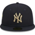 petten-plat-marineblauw-fitted-59fifty-laurel-sidepatch-van-new-york-yankees-mlb-van-new-era