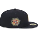 petten-plat-marineblauw-fitted-59fifty-laurel-sidepatch-van-new-york-yankees-mlb-van-new-era