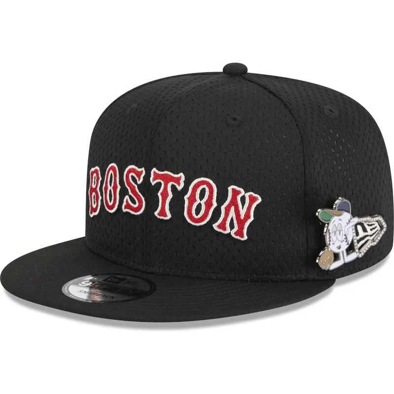 petten-plat-zwart-snapback-9fifty-post-up-pin-van-boston-red-sox-mlb-van-new-era