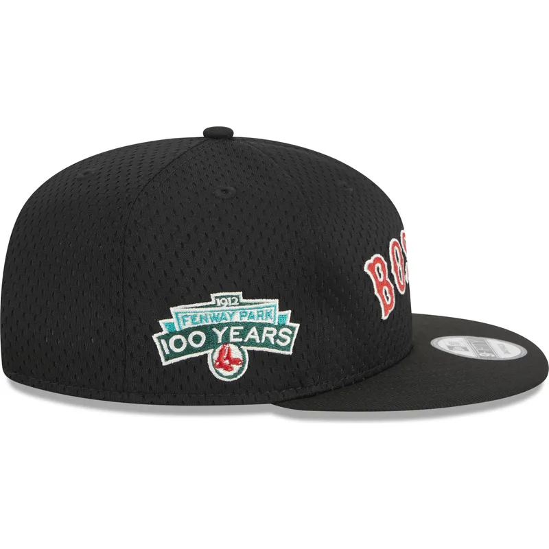 petten-plat-zwart-snapback-9fifty-post-up-pin-van-boston-red-sox-mlb-van-new-era