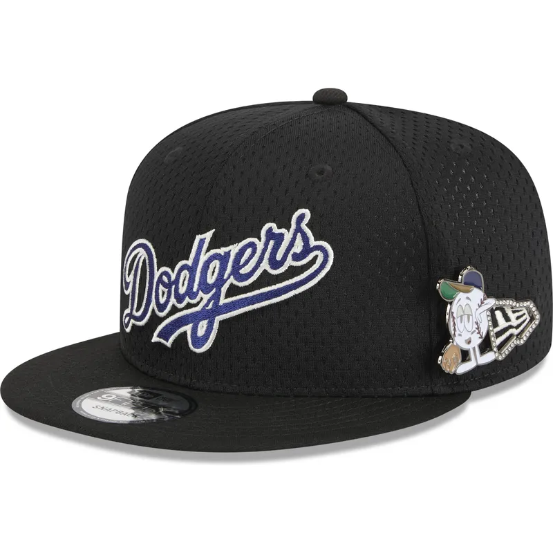 petten-plat-zwart-snapback-9fifty-post-up-pin-van-los-angeles-dodgers-mlb-van-new-era