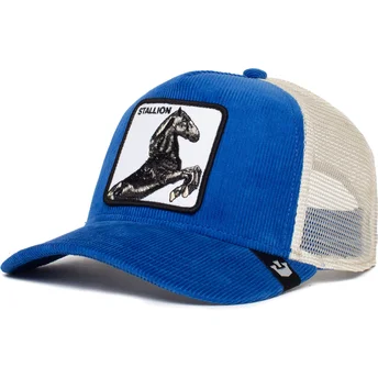 Petten gebogen blauw snapback Sly Stallione Corduroy The Farm van Goorin Bros.