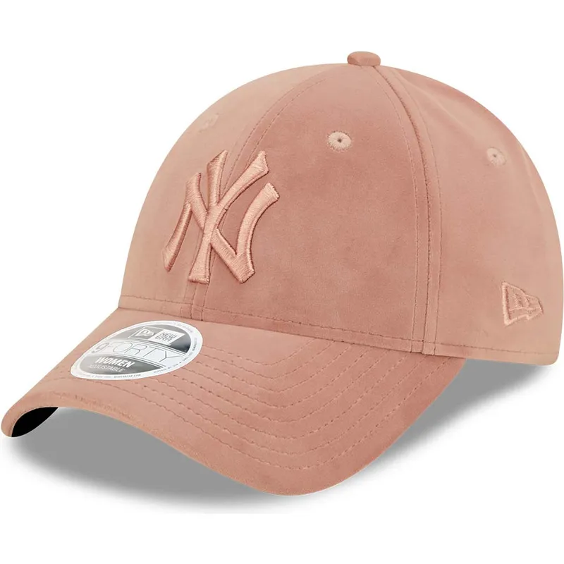 petten-gebogen-roze-verstelbaar-9forty-velour-van-new-york-yankees-mlb-van-new-era