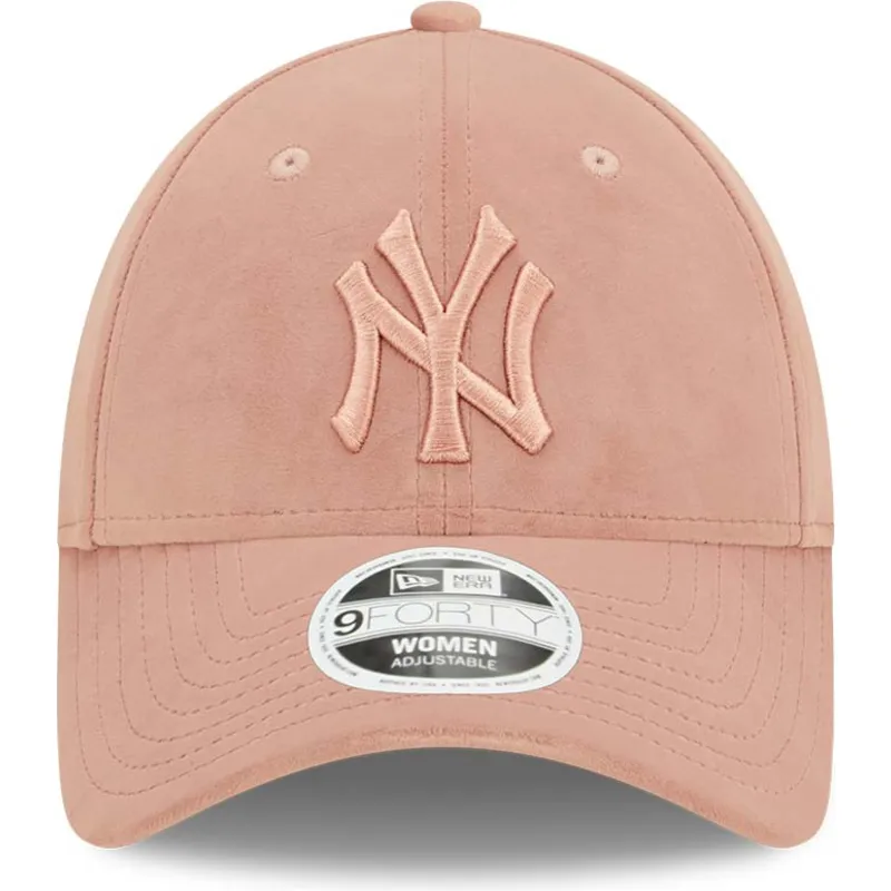 petten-gebogen-roze-verstelbaar-9forty-velour-van-new-york-yankees-mlb-van-new-era