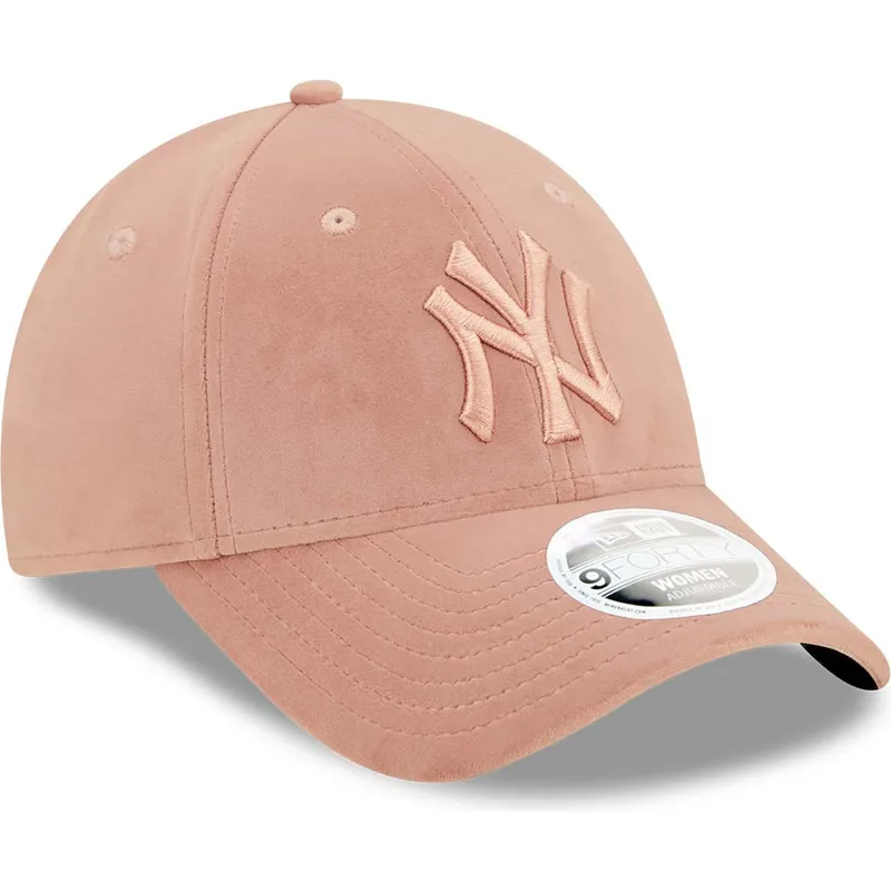 petten-gebogen-roze-verstelbaar-9forty-velour-van-new-york-yankees-mlb-van-new-era
