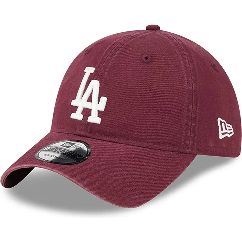 petten-gebogen-rood-verstelbaar-9twenty-league-essential-van-los-angeles-dodgers-mlb-van-new-era