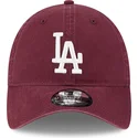 petten-gebogen-rood-verstelbaar-9twenty-league-essential-van-los-angeles-dodgers-mlb-van-new-era