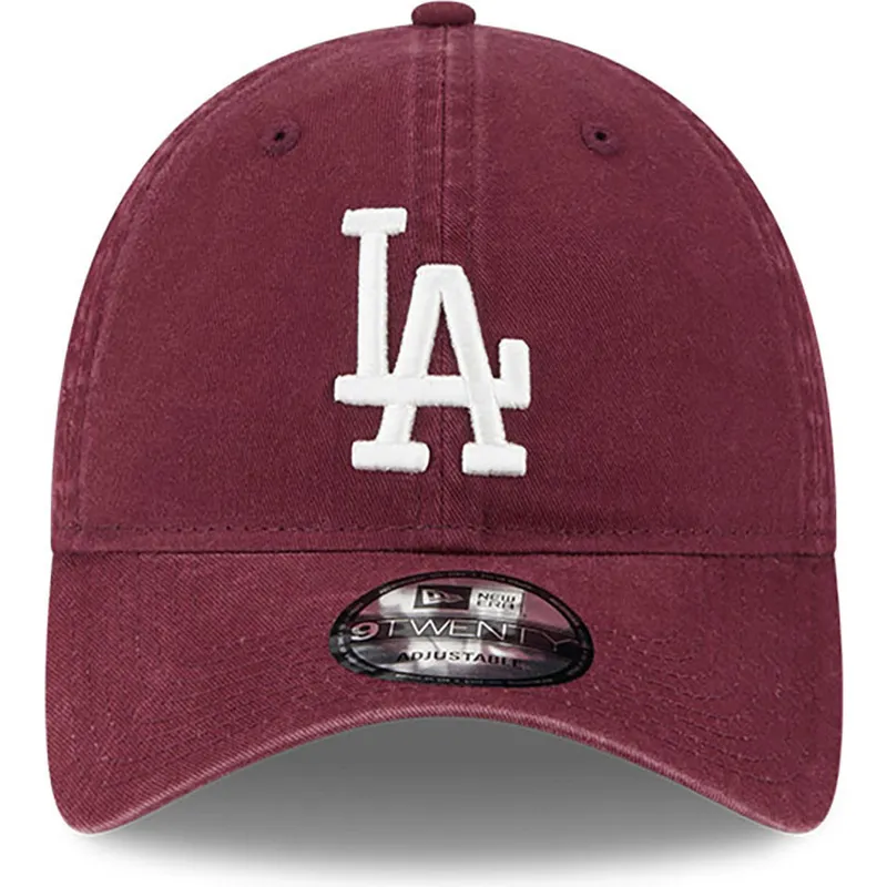 petten-gebogen-rood-verstelbaar-9twenty-league-essential-van-los-angeles-dodgers-mlb-van-new-era