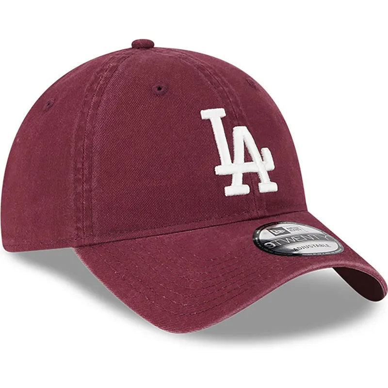 petten-gebogen-rood-verstelbaar-9twenty-league-essential-van-los-angeles-dodgers-mlb-van-new-era