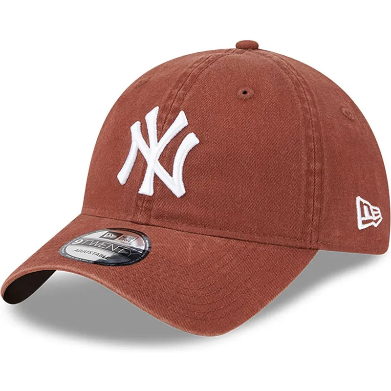 petten-gebogen-bruin-verstelbaar-9twenty-league-essential-van-new-york-yankees-mlb-van-new-era