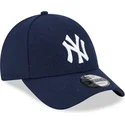 petten-gebogen-marineblauw-verstelbaar-9forty-essential-melton-wool-van-new-york-yankees-mlb-van-new-era