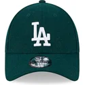 petten-gebogen-groen-verstelbaar-9forty-essential-melton-wool-van-los-angeles-dodgers-mlb-van-new-era