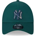 petten-gebogen-groen-verstelbaar-9forty-check-infill-van-new-york-yankees-mlb-van-new-era