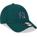petten-gebogen-groen-verstelbaar-9forty-check-infill-van-new-york-yankees-mlb-van-new-era