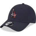 petten-gebogen-marineblauw-verstelbaar-9forty-check-infill-van-los-angeles-dodgers-mlb-van-new-era