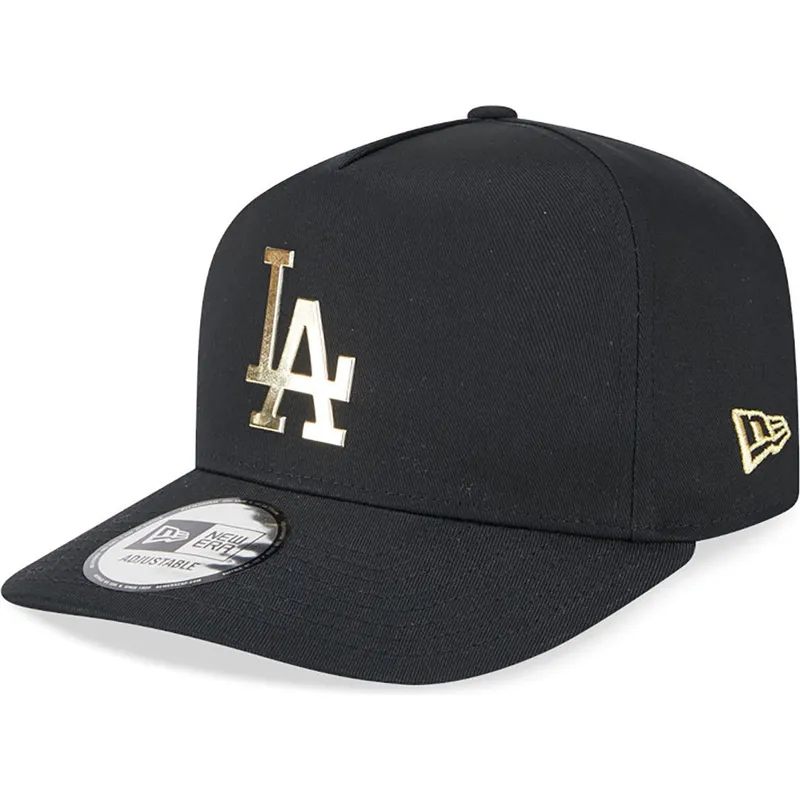 petten-gebogen-zwart-snapback-a-frame-foil-pack-van-los-angeles-dodgers-mlb-van-new-era