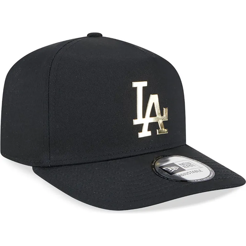 petten-gebogen-zwart-snapback-a-frame-foil-pack-van-los-angeles-dodgers-mlb-van-new-era