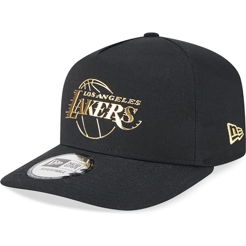 petten-gebogen-zwart-snapback-a-frame-foil-pack-van-los-angeles-lakers-nba-van-new-era
