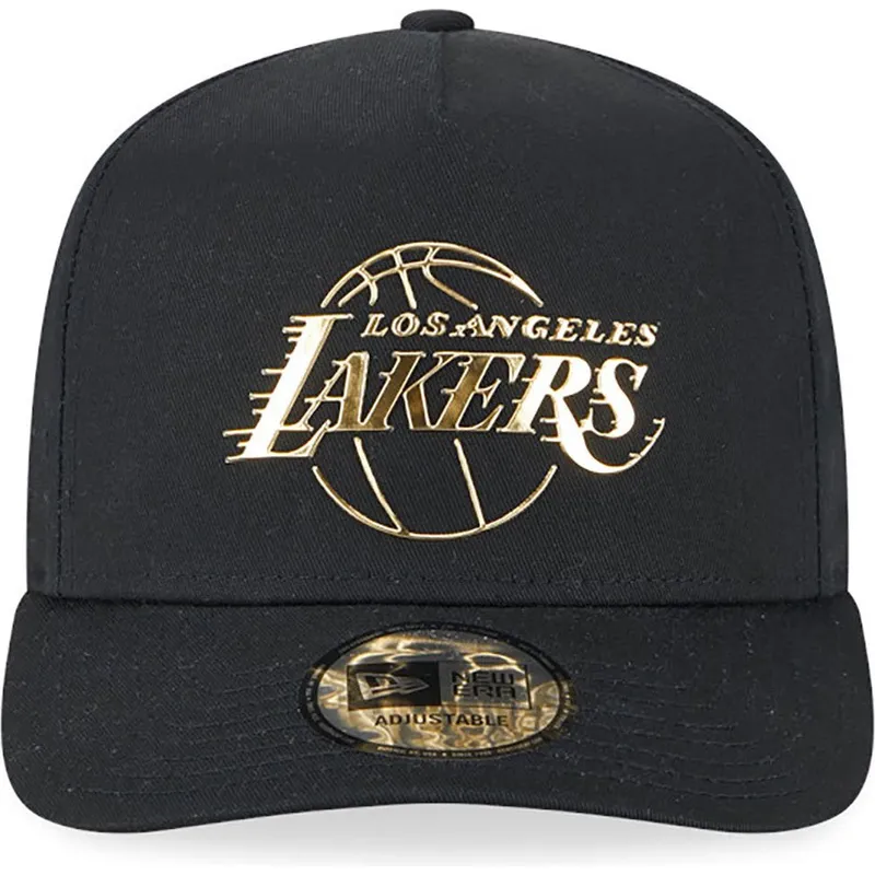 petten-gebogen-zwart-snapback-a-frame-foil-pack-van-los-angeles-lakers-nba-van-new-era