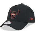 petten-gebogen-zwart-snapback-a-frame-foil-pack-van-chicago-bulls-nba-van-new-era