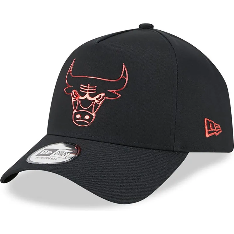 petten-gebogen-zwart-snapback-a-frame-foil-pack-van-chicago-bulls-nba-van-new-era