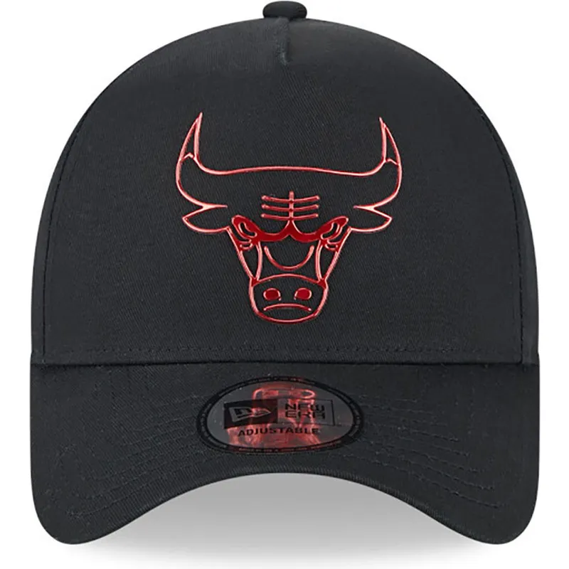 petten-gebogen-zwart-snapback-a-frame-foil-pack-van-chicago-bulls-nba-van-new-era
