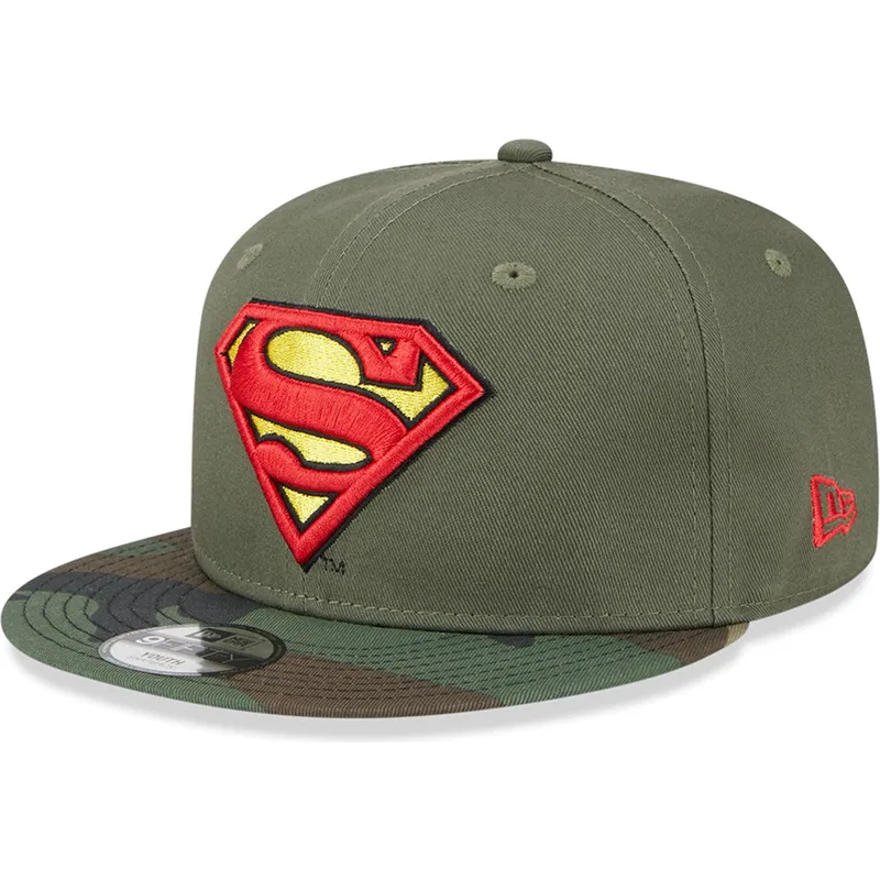 petten-plat-groen-snapback-voor-kinderen-9fifty-van-superman-dc-comics-van-new-era