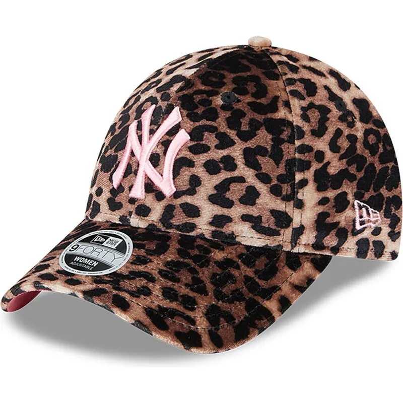 petten-gebogen-luipaard-verstelbaar-rosa-9forty-velour-van-new-york-yankees-mlb-van-new-era